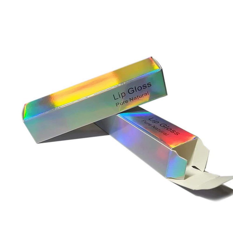 ANZKA 50 Pcs Lip Gloss Boxes 10.7x2.3x2.3 cm Silver Holographic Packaging Box  Kraft Paper Glossy Lipgloss Tube Wrapping Boxes - Image 2